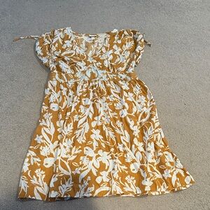 Ava & Viv Kids Floral Dress in Mustard and White